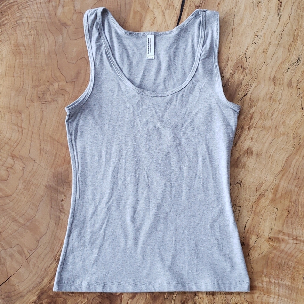 American Apparel Heather Gray Jersey Tank Med